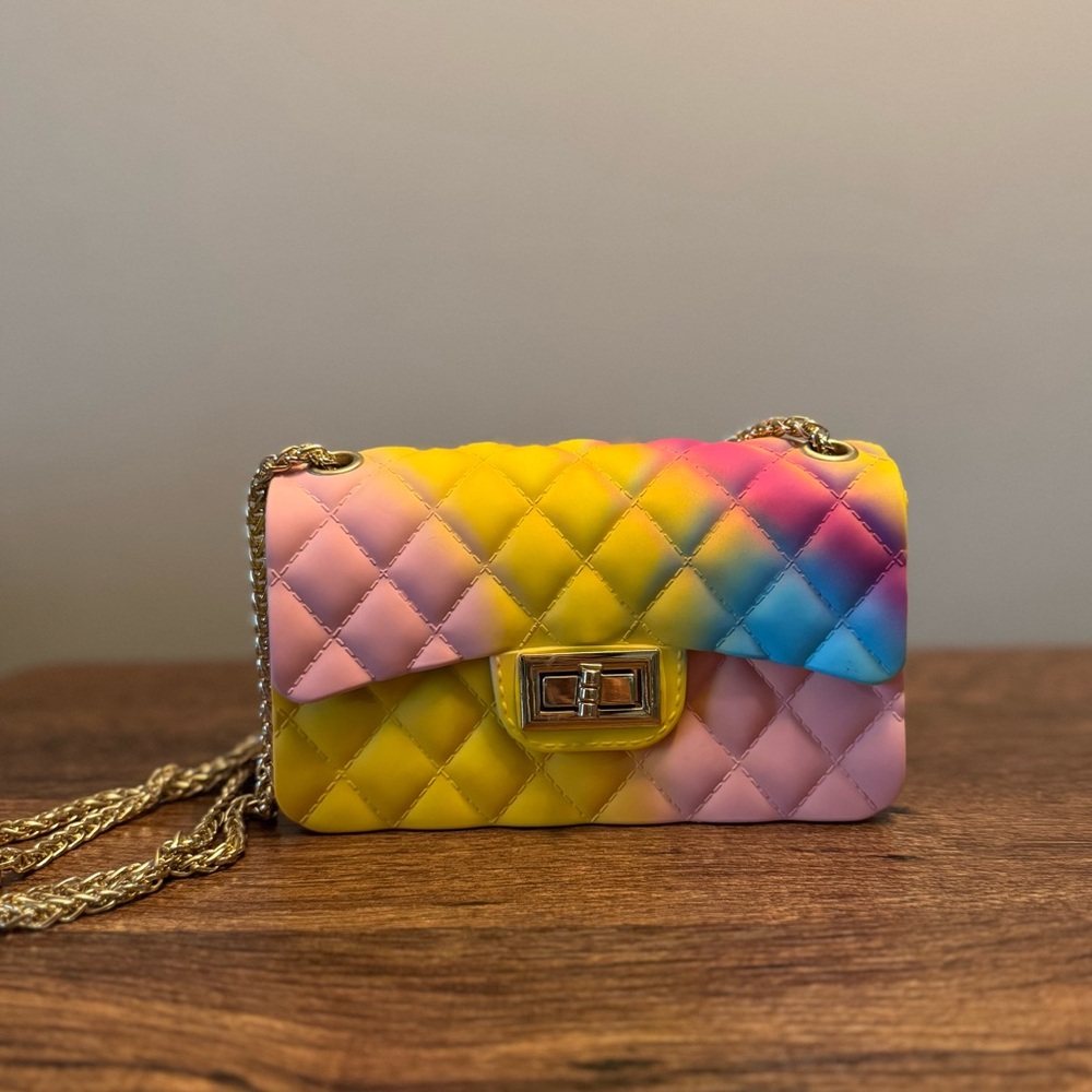 Colorful Quilted Design Chain Bag